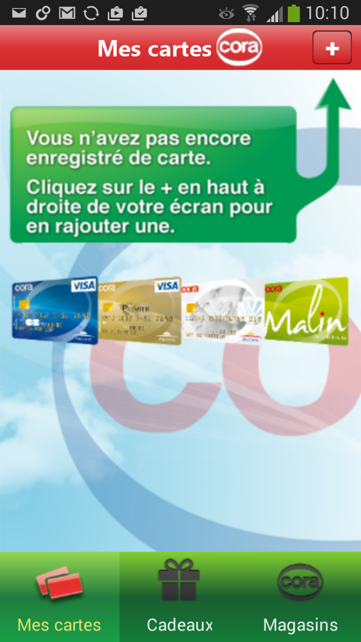 application carte cora